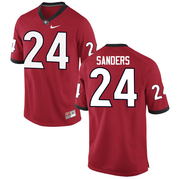 Georgia Bulldogs #24 Dominick Sanders College Football Jerseys-Red